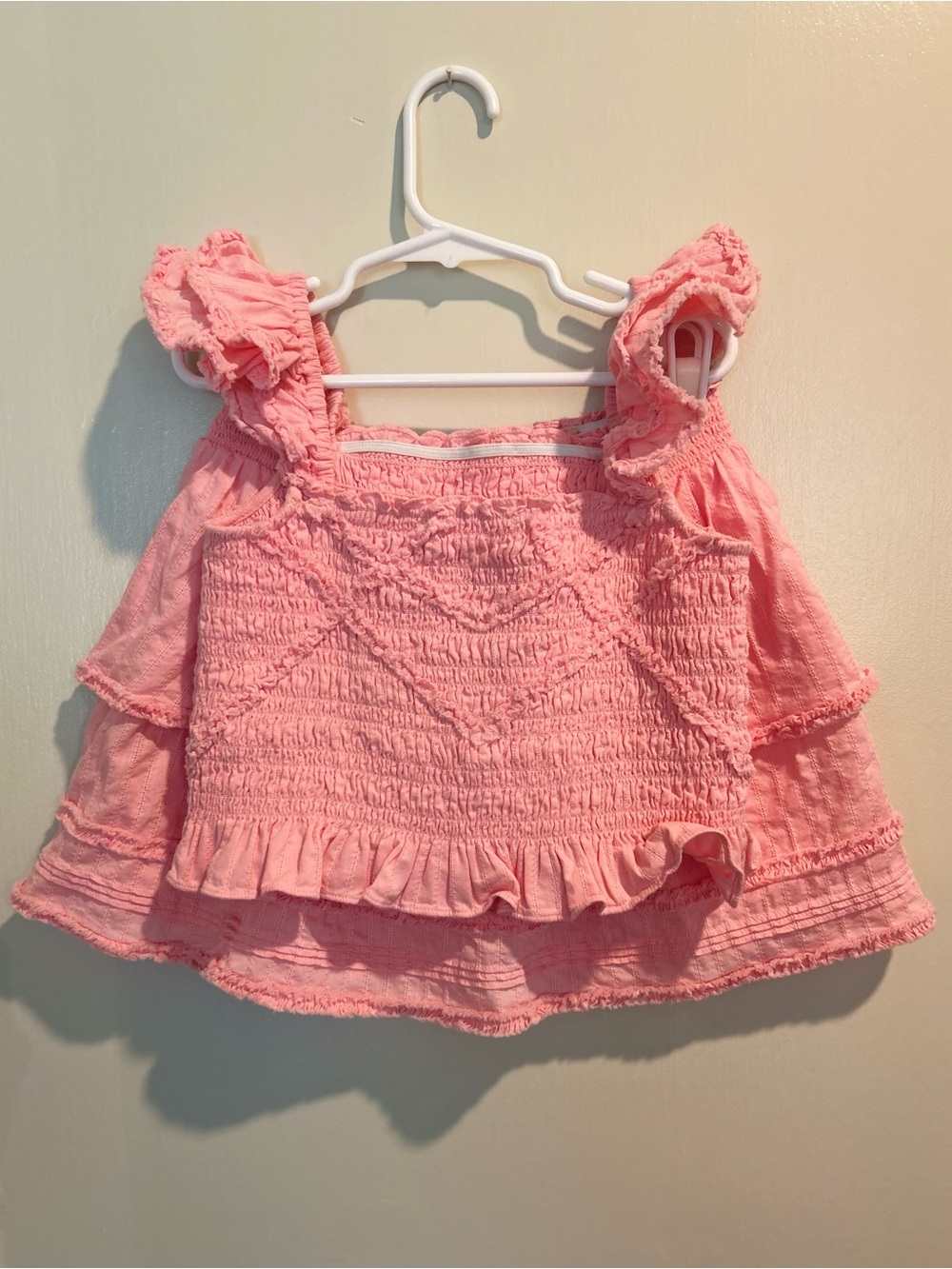 LoveShackFancy Girls Pink Smocked Ruffle Set